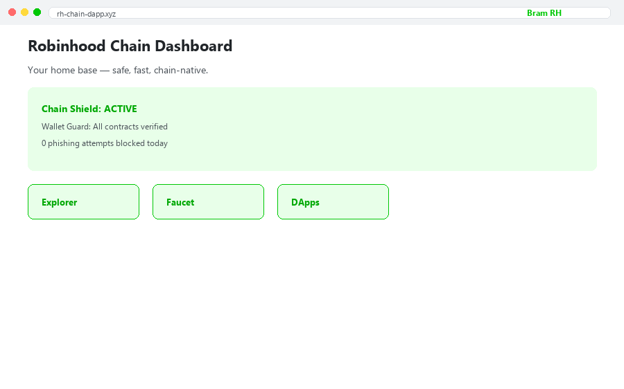 Bram Browser showing a clean, chain-safe webpage